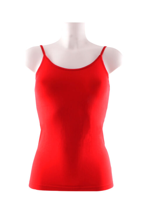 Boru Bamboo Dames Spaghetti Topje Rood