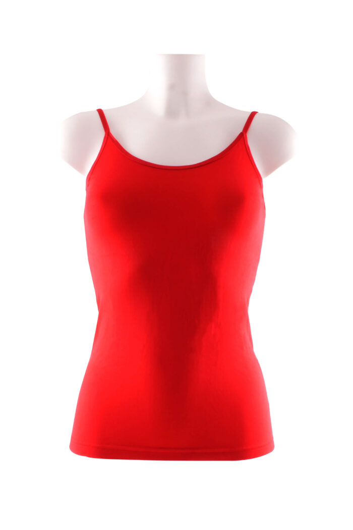 Boru Bamboo Dames Spaghetti Topje Rood