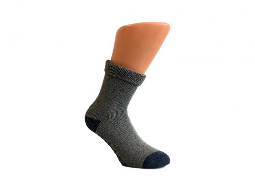 Boru Wollen Anti Slip Sokken Met Omslag Grijs
