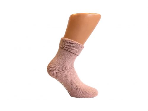 Boru Wollen Anti Slip Sokken Met Omslag Roze