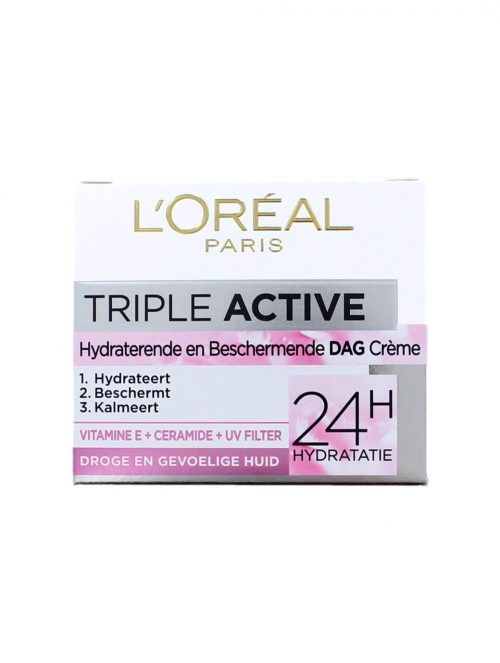 L'Oreal Dagcreme Triple Active Droge & Gevoelige Huid, 50 ml