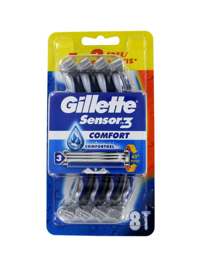 Gillette Wegwerpscheermesjes Sensor 3 Comfort, 8 Stuks