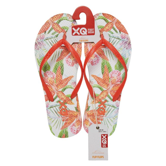 XQ Flipflops Flowers White/Pink