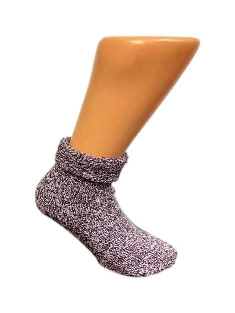 Boru Wollen Anti Slip (Relax & Chill) Sokken Met Omslag Paars