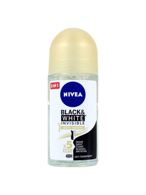 Nivea Deodorant Roller Invisible Black & White Silky Smooth, 50 ml