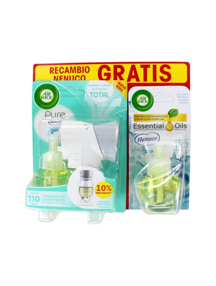 Airwick Starterset Elektrische Geurverspreider Pure Nenuco, 2x19 ml