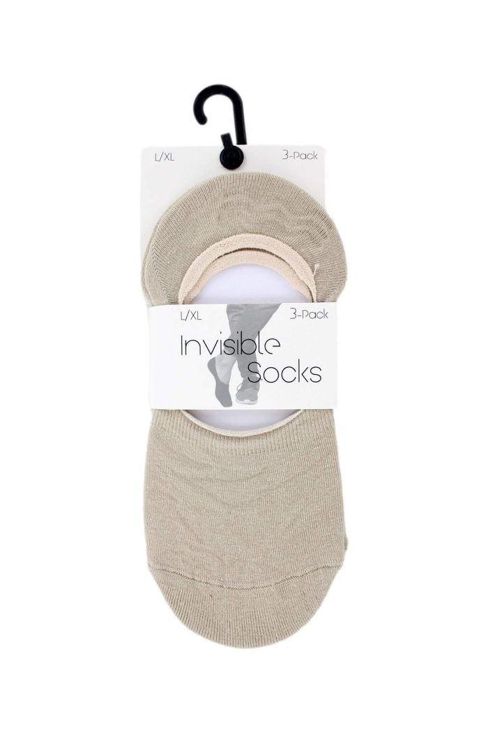 Invisible Socks Sneakersokken Beige 3-Pack