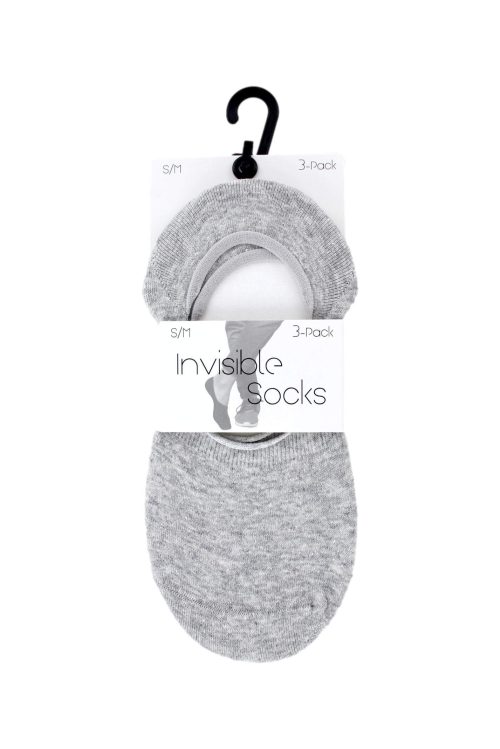 Invisible Socks Sneakersokken Grijs 3-Pack