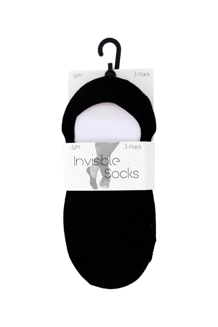 Invisible Socks Sneakersokken Zwart 3-Pack