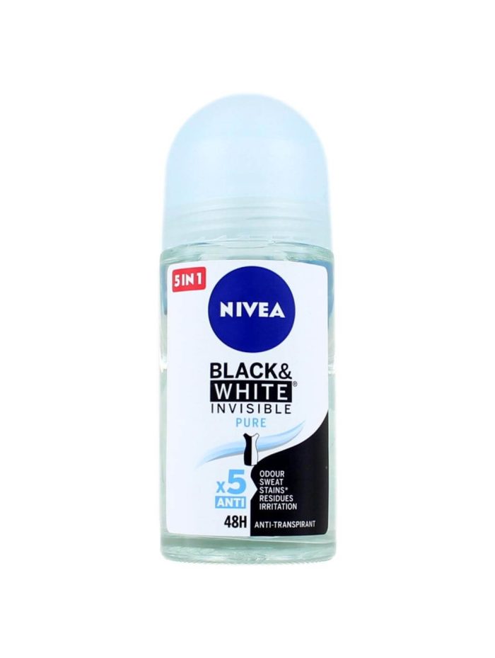 Nivea Deodorant Roller Invisible Black & White Pure, 50 ml