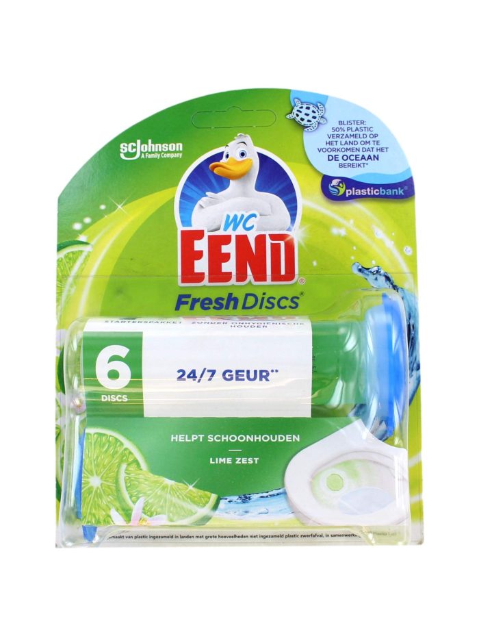 Wc Eend Fresh Discs Houder Lime Zest, 6 Discs