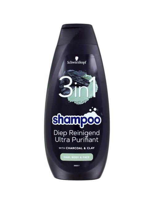 Schwarzkopf Shampoo 3in1 Charcoal Clay, 400 ml