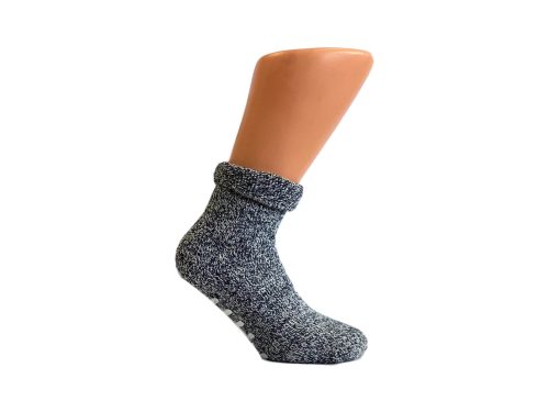 Boru Wollen Anti Slip (Relax & Chill) Sokken Met Omslag Blauw