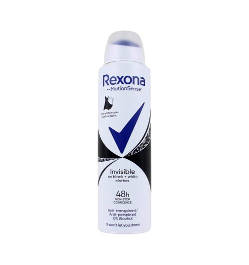 Rexona Deodorant Spray Invisible On Black + White Clothes, 150 ml