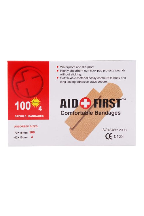 Aid First Pleisters waterproof, 104 Stuks