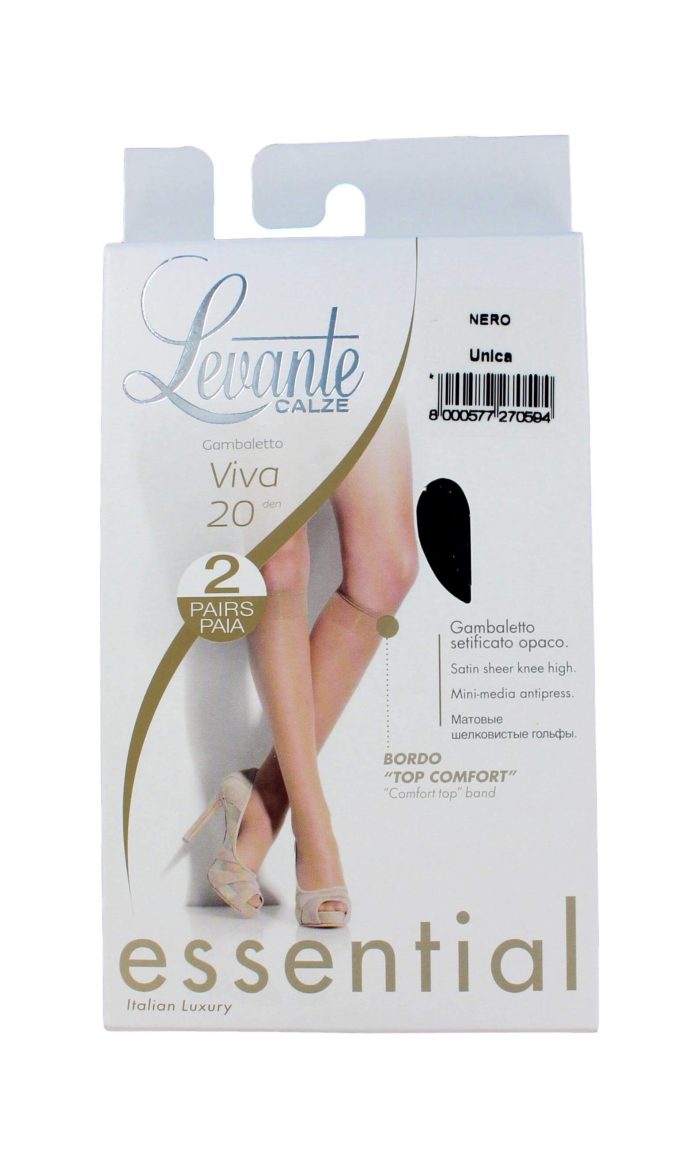 Levante Kniekoussen 20 Den Zwart 2-pack