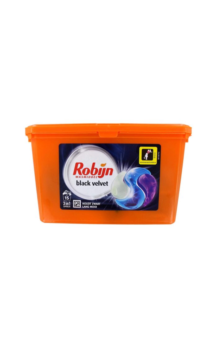 Robijn Wascapsules 3-In-1 Black Velvet, 15 Stuks