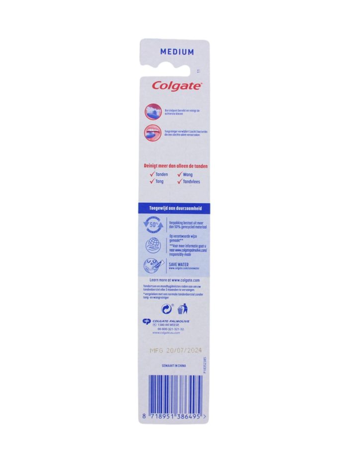 Colgate Tandenborstel Extra Clean Medium, 2 Stuks