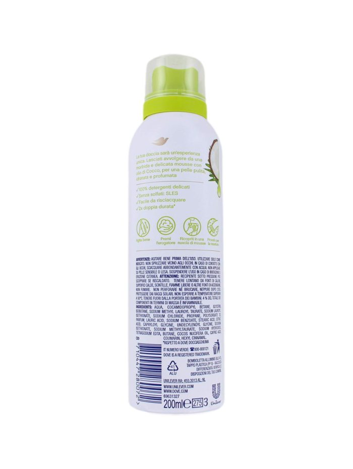 Dove Shower Mousse Coconut Oil, 200 ml