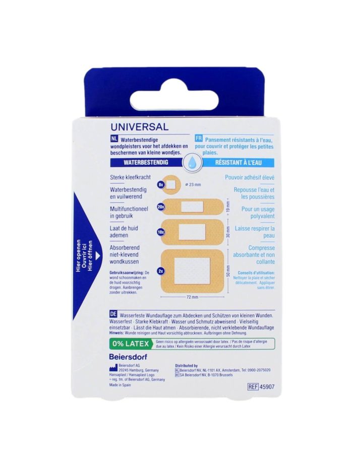 Hansaplast Pleisters Universal Waterbestendig, 40 Strips