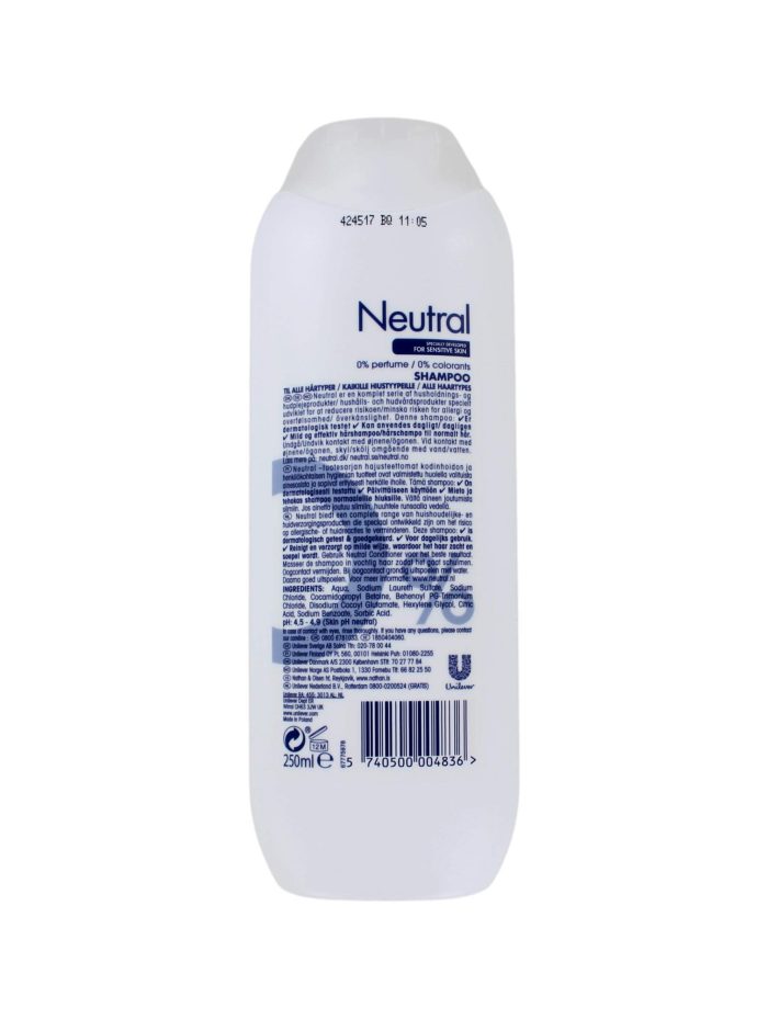 Neutral Shampoo Normaal 0% Parfum, 250 ml
