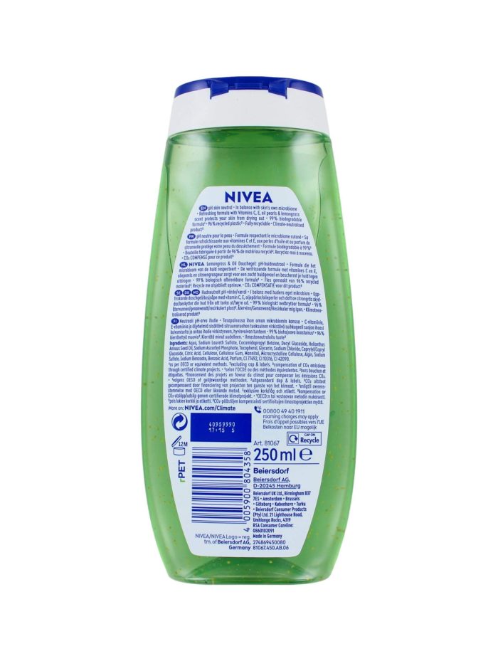 Nivea Douchegel Lemongrass & Oil, 250 ml