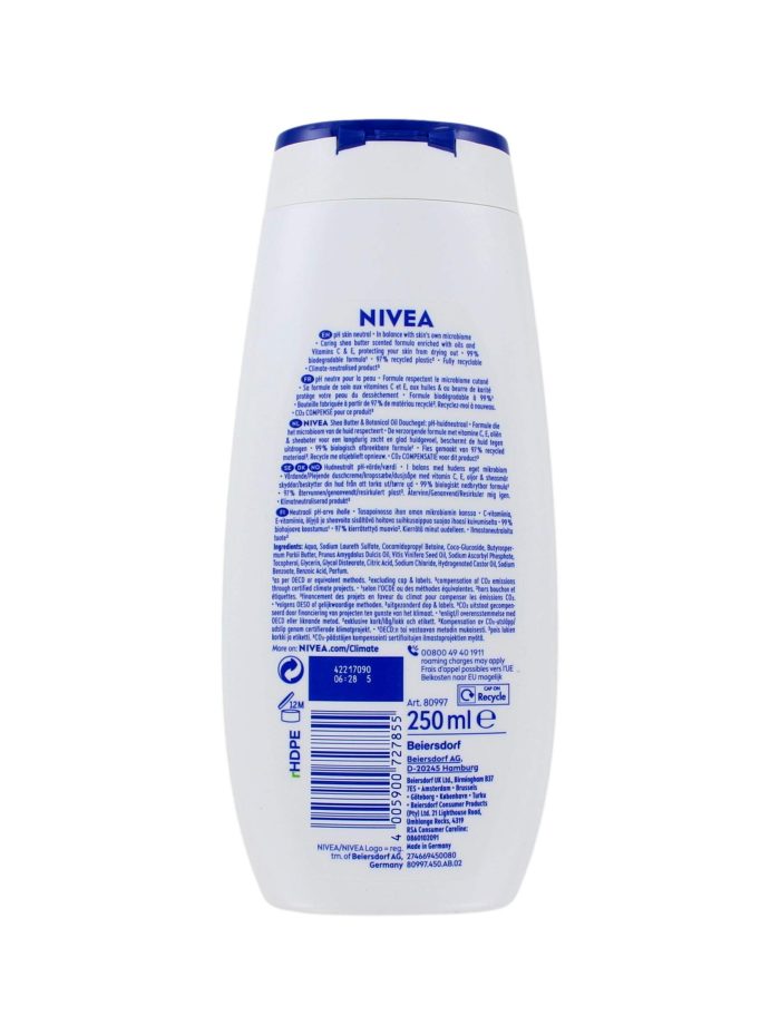 Nivea Douchegel Shea Butter & Botanical Oil, 250 ml