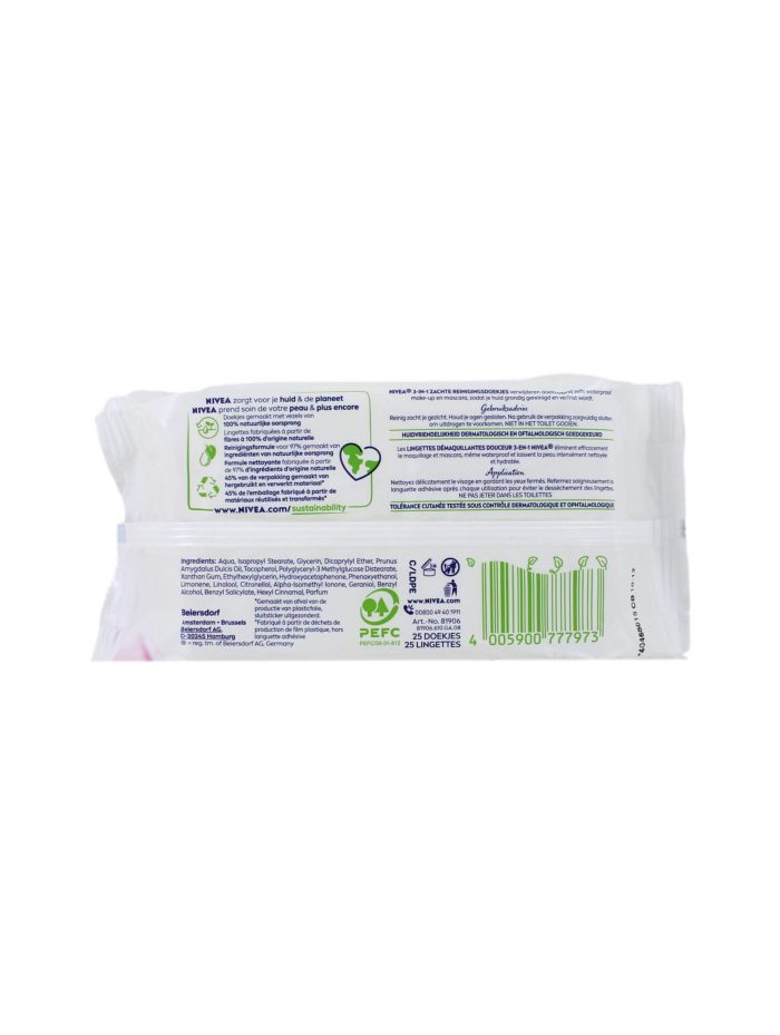 Nivea Reinigingsdoekjes 3-In-1 Droge Huid, 25 Stuks