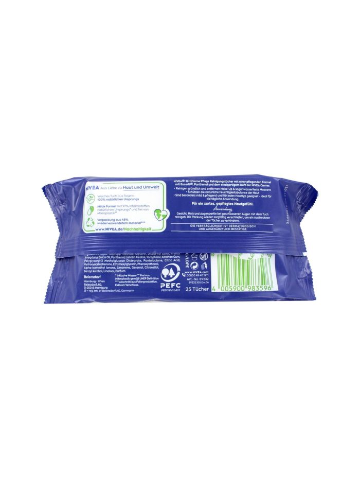Nivea Reinigingsdoekjes Creme Care, 25 Stuks