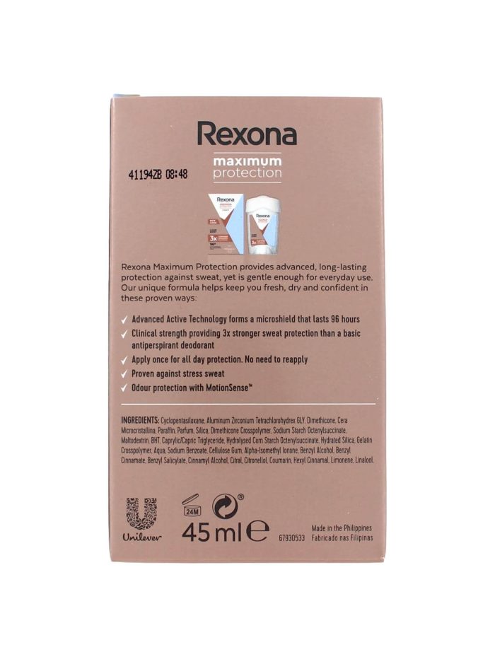 Rexona Deodorant Maximum Protection Clean Scent, 45 ml