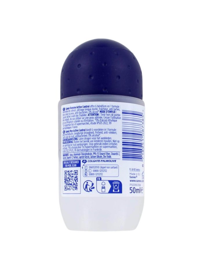 Sanex Deodorant Roller For Men Active Control, 50 ml