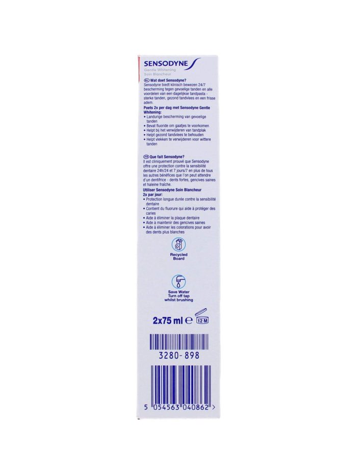 Sensodyne Tandpasta Gentle Whitening Duo Pack, 2x75 ml