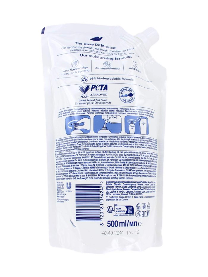 Dove Handzeep Navulling Deep Cleaning, 500 ml