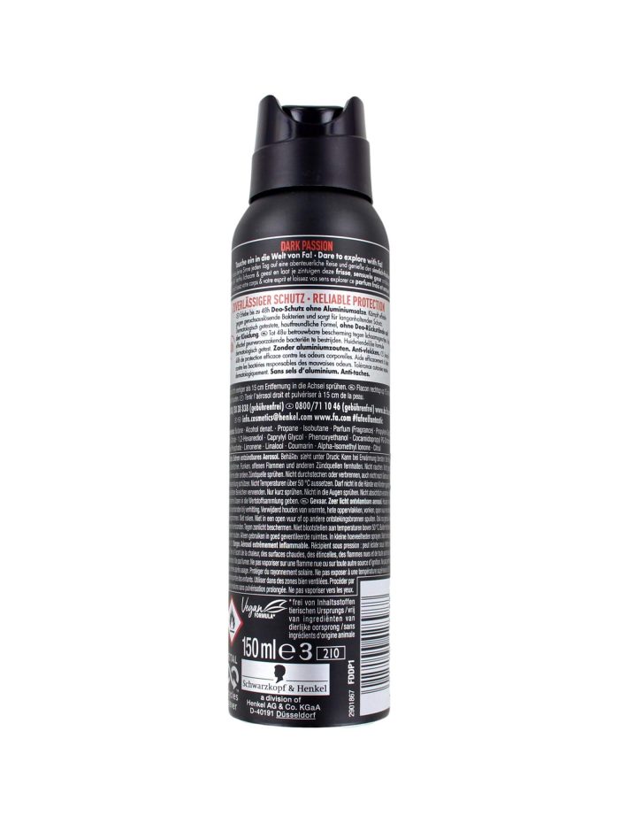 Fa Men Deodorant Spray Dark Passion, 150 ml