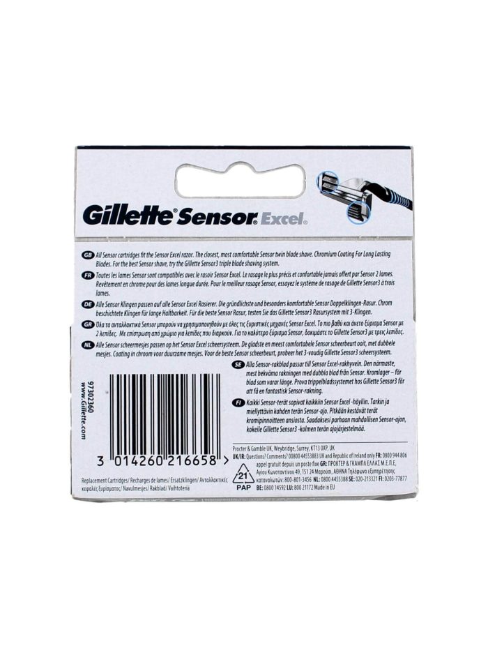 Gillette Scheermesjes Sensor Excel, 5 Stuks