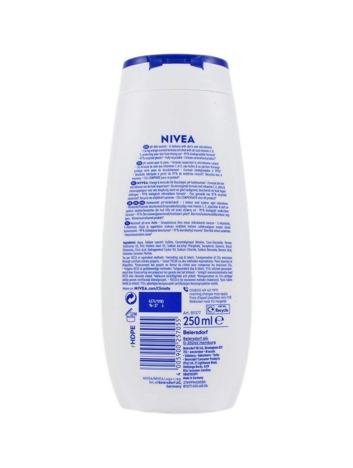 Nivea Douchegel Orange, 250 ml