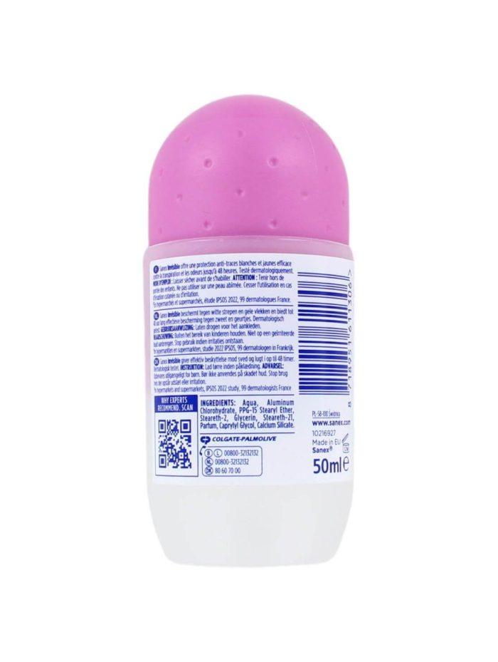 Sanex Deodorant Roller Dermo Invisible, 50 ml