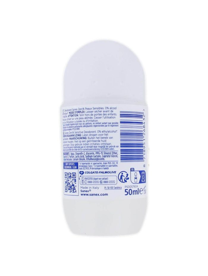 Sanex Deodorant Roller Zero% Sensitive, 50 ml