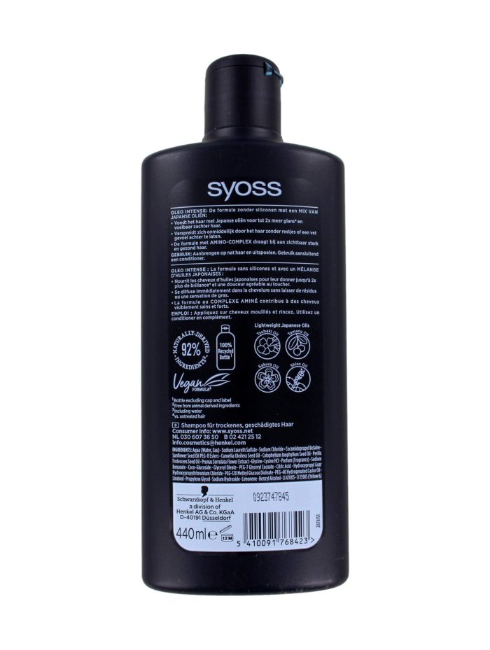 Syoss Shampoo Oleo Intense, 440 ml