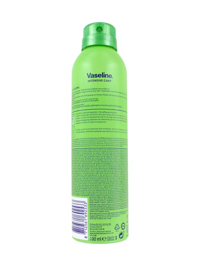Vaseline Bodylotion Spray & Go Aloe Vera, 190 ml