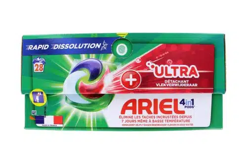 Ariel Wasmiddel Pods 4In1 + Ultra Vlekverwijderaar, 28 Stuks