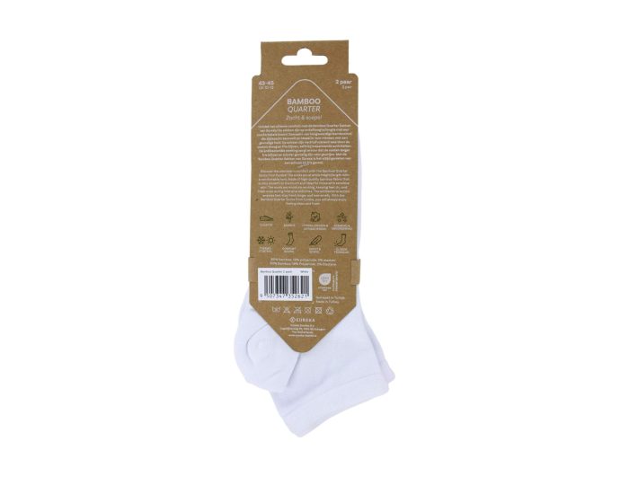 Bamboo Quarter Sokken Wit 2-pack