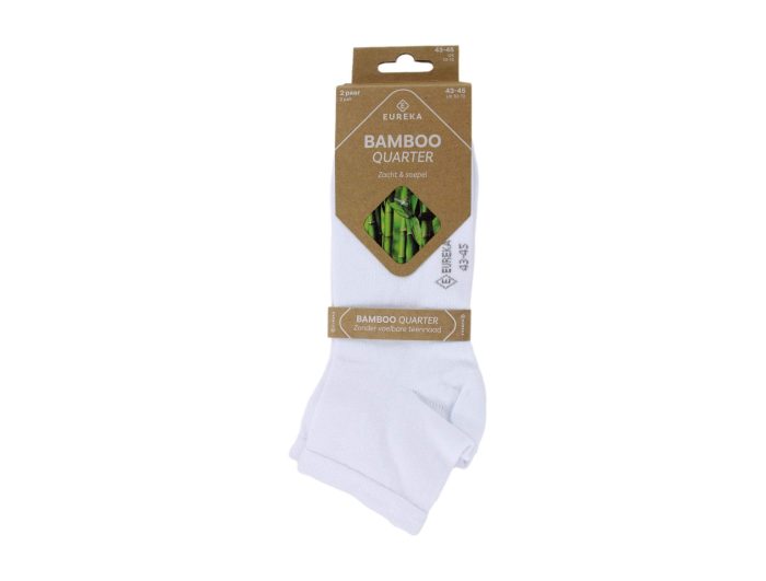 Bamboo Quarter Sokken Wit 2-pack