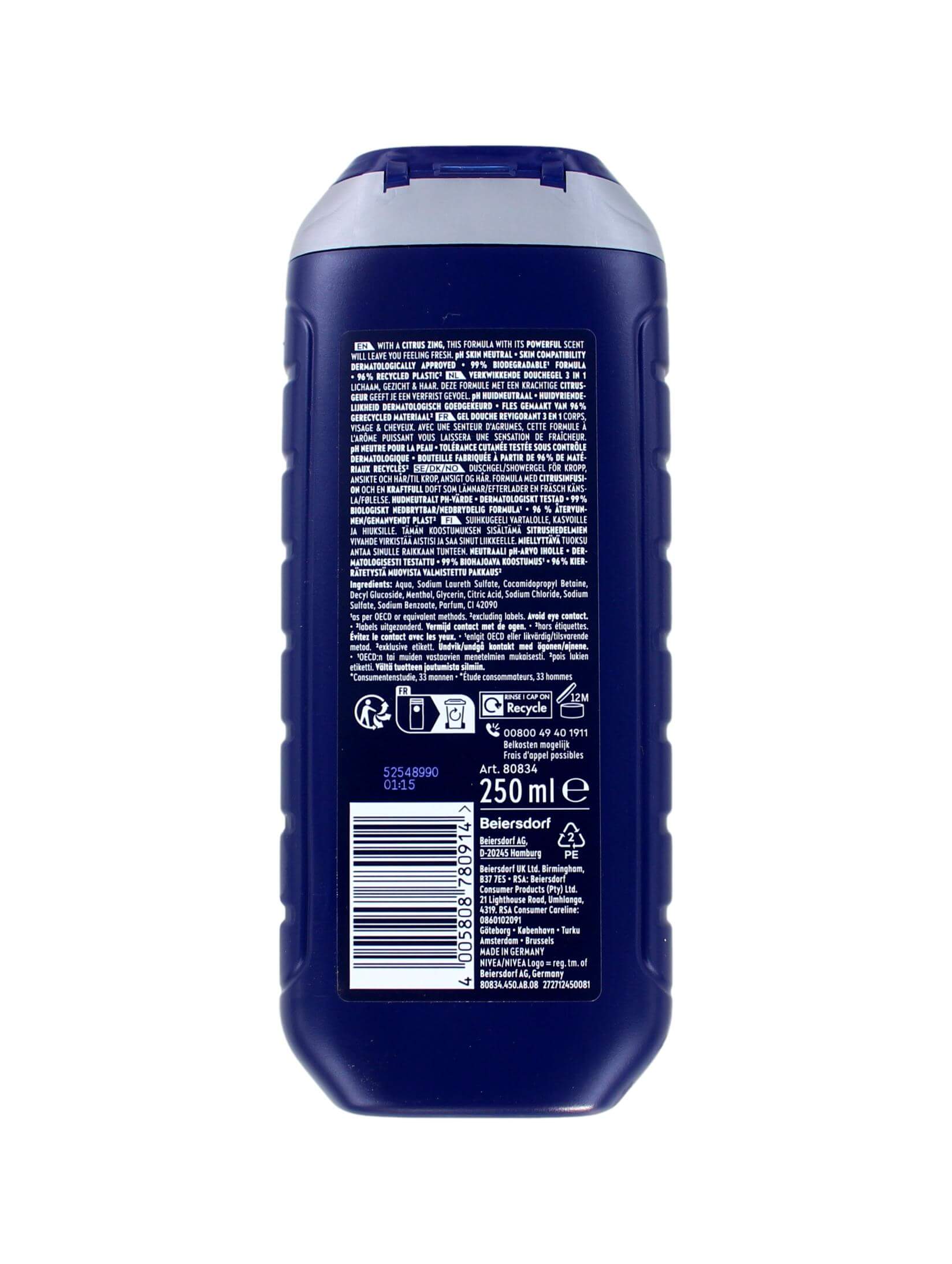 Nivea Men Douchegel Power Fresh, 250 ml, foto 2 van 2