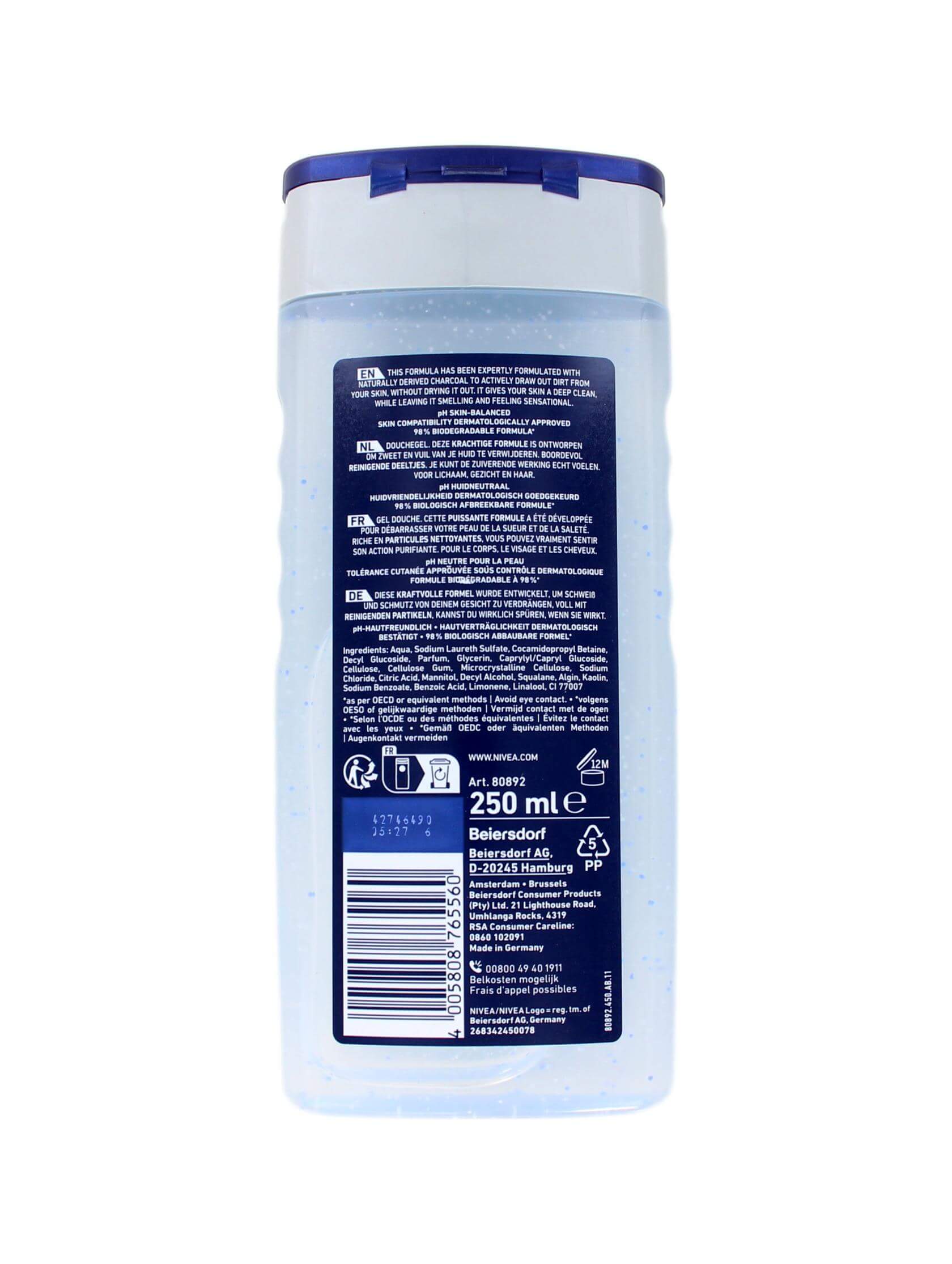 Nivea Men Douchegel Pure Impact 3in1, 250 ml, foto 2 van 2