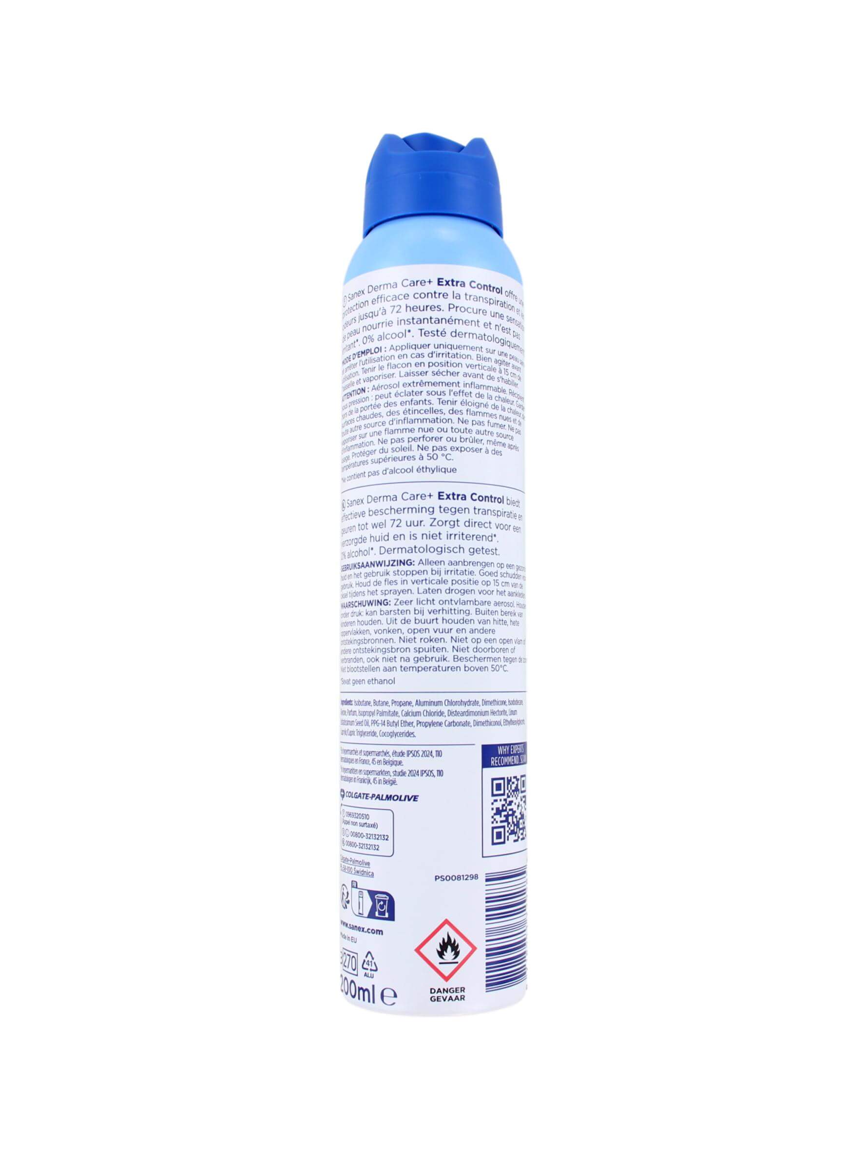 Sanex Deodorant Spray Dermo Extra Control, 200 ml, foto 2 van 2