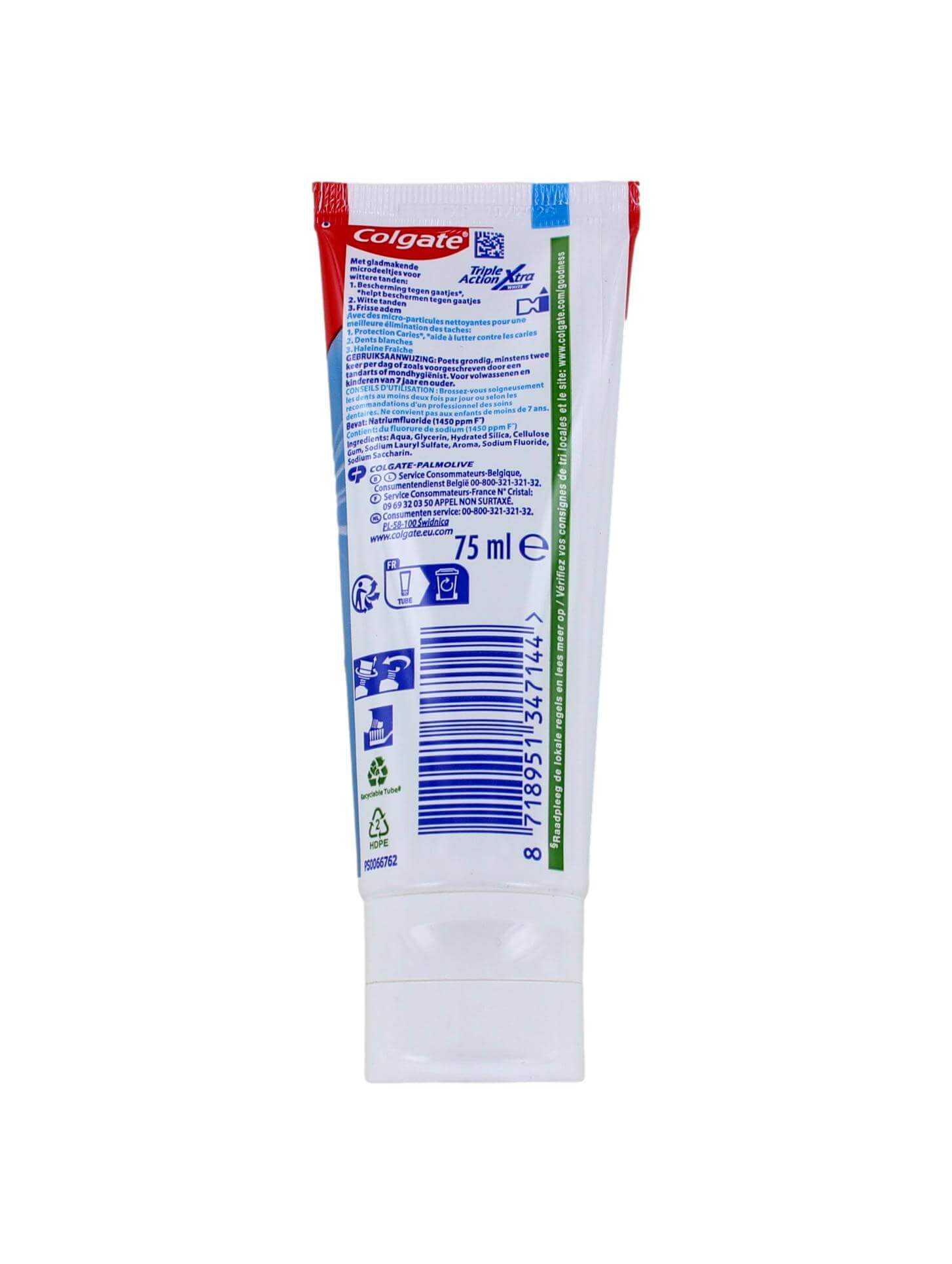 Colgate Tandpasta Triple Action Xtra White, 75 ml, foto 2 van 2