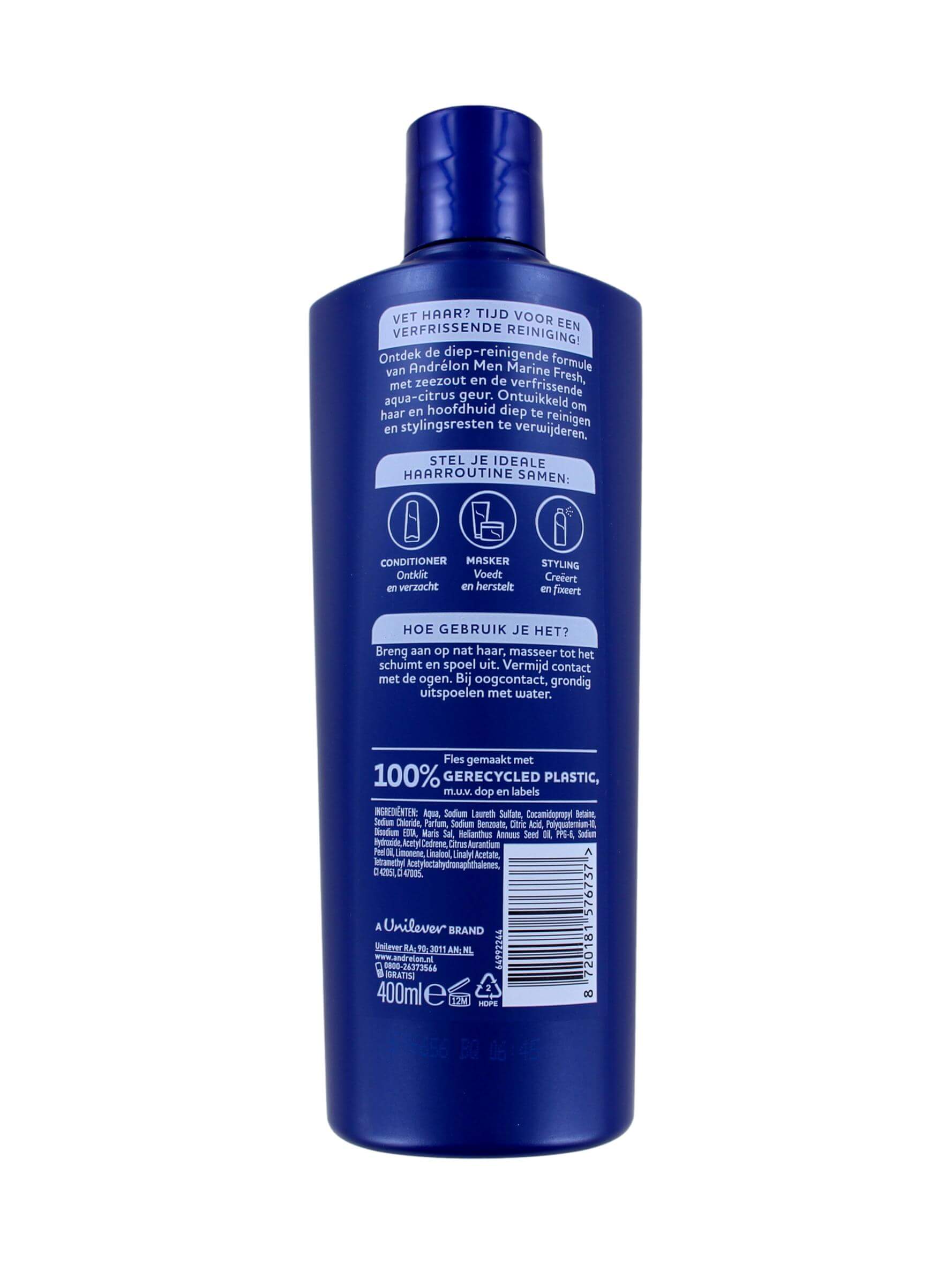 Andrelon Shampoo For Men Marine Fresh, 400 ml, foto 2 van 2