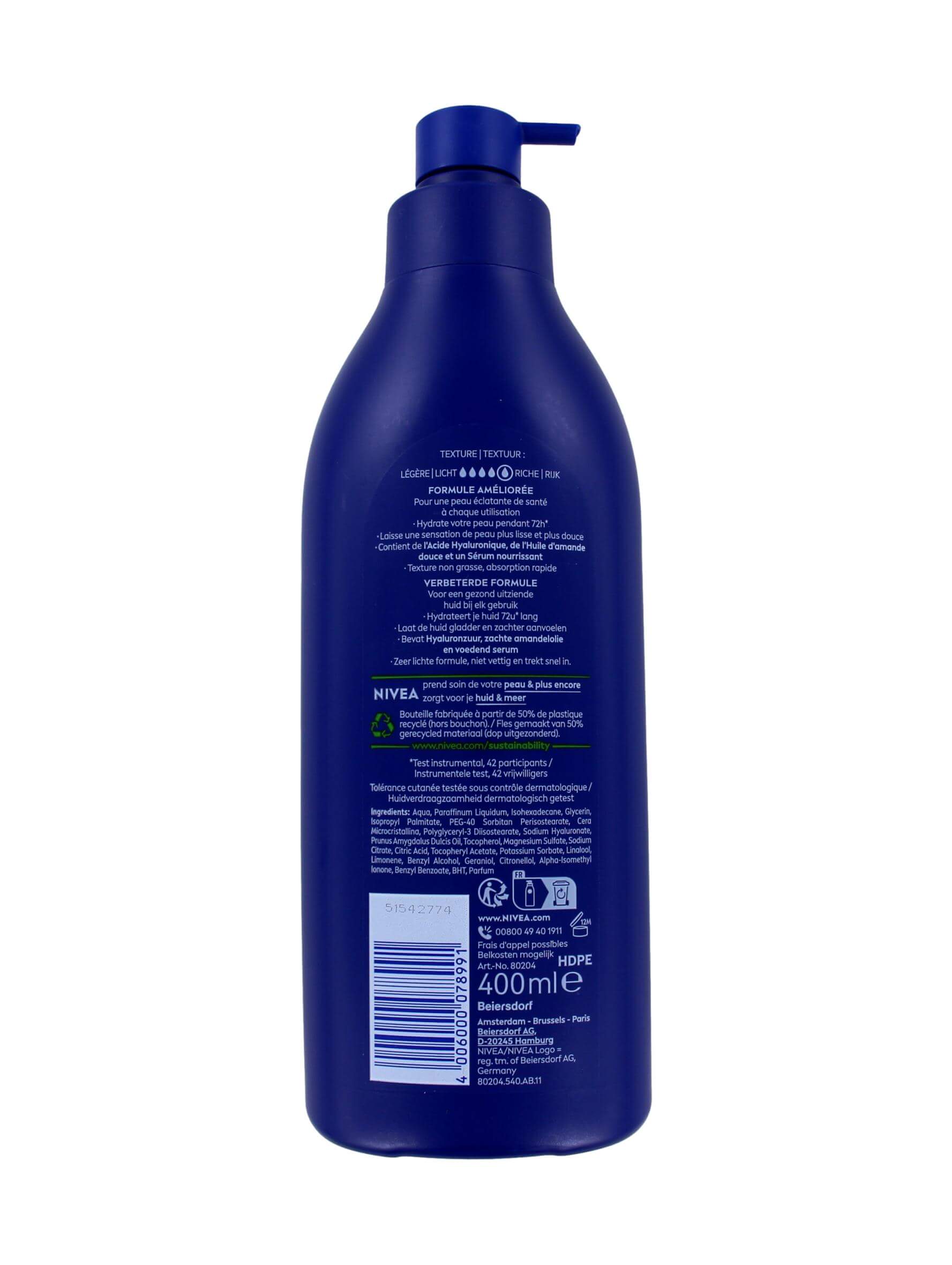 Nivea Bodymilk Nourishing Met Pomp, 400 ml, foto 2 van 2