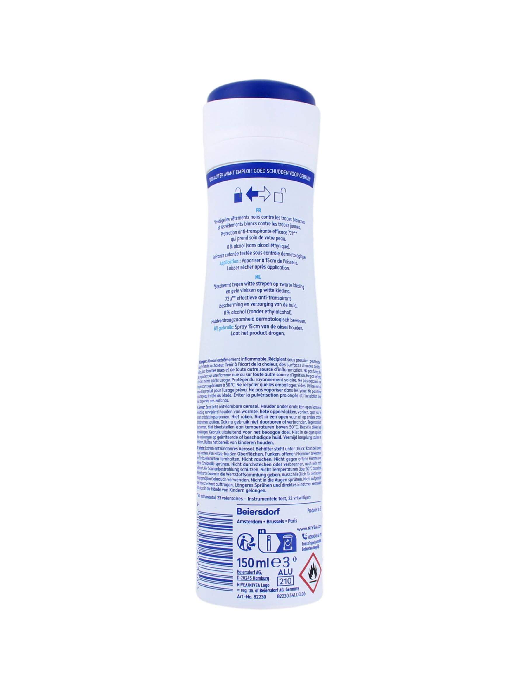Nivea Deodorant Spray Invisible Black & White Pure, 150 ml, foto 2 van 2